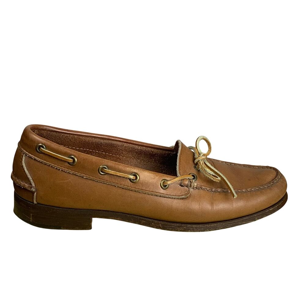 Polo Ralph Lauren Leather Boat Shoes Mens Brown Size 8.5